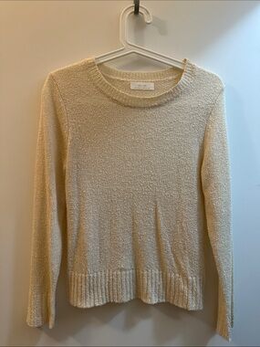 Everlane Beige Bouclé Crewneck Sweater